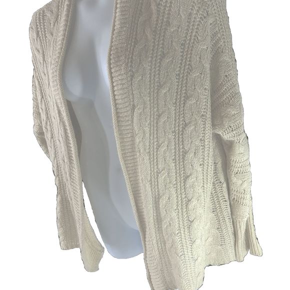 Hippie Rose Womens M Cream Open-Front Cardigan Cable Classic‎ Boho Preppy Solid - Picture 3 of 10